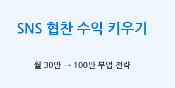SNS 협찬 수익 30만 → 100만 키우는 법