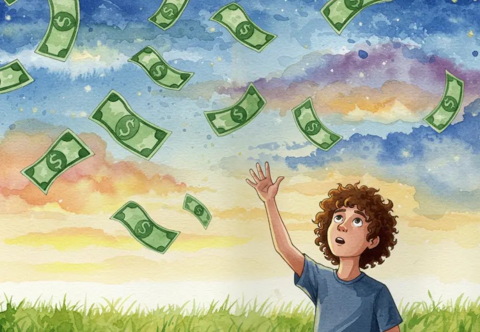 하늘에서 돈이 떨어지는 꿈