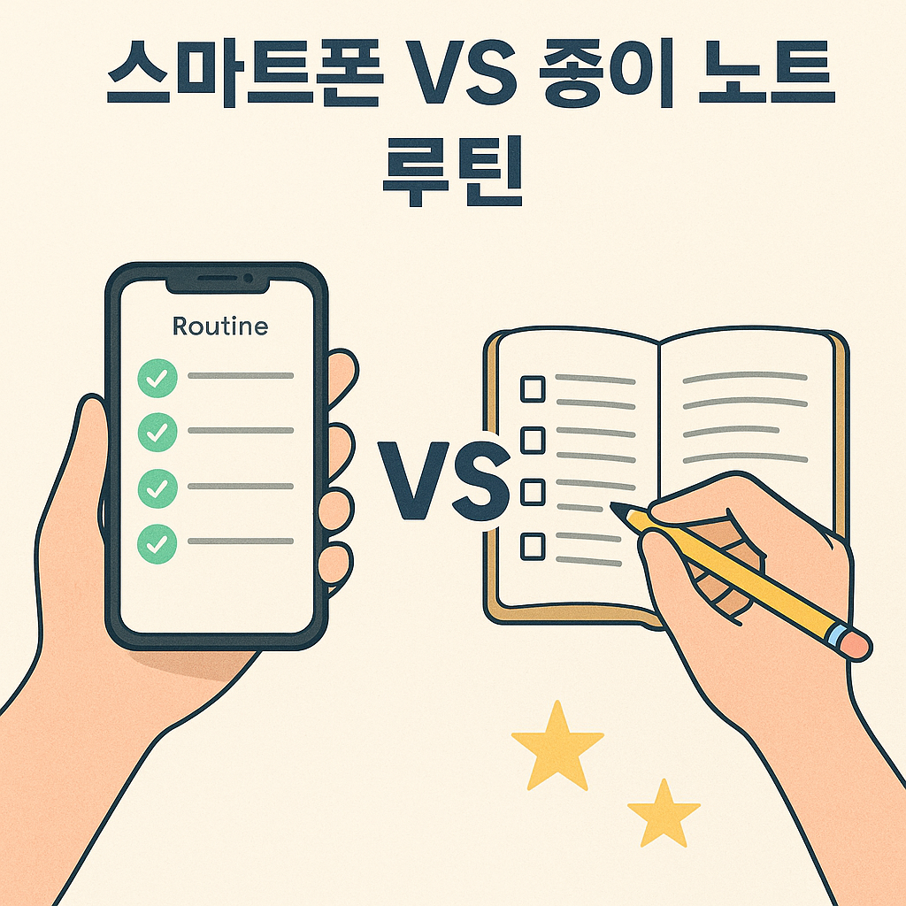 스마트폰 VS 종이노트 루틴 관련 이미지