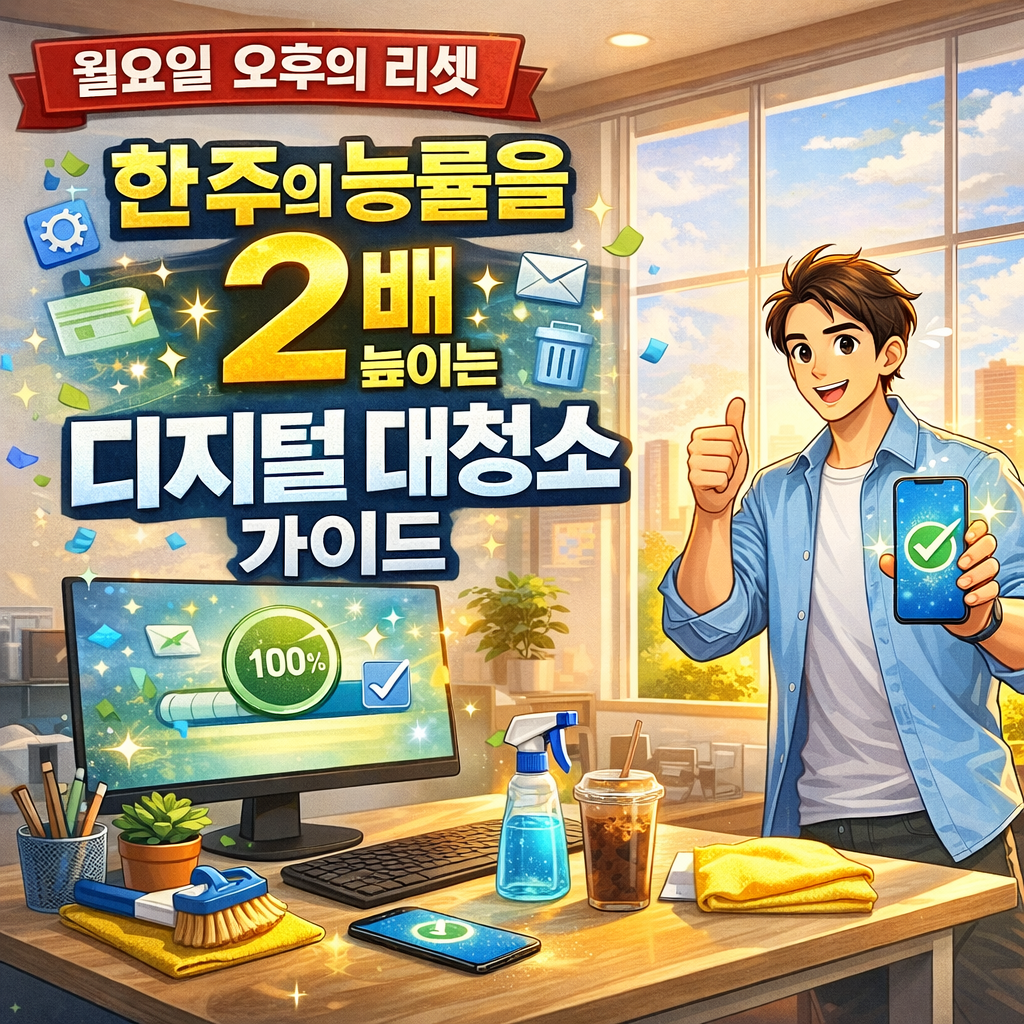 월요일 오후의 리셋, 한 주의 능률을 2배 높이는 디지털 대청소 가이드
스마트폰정리, 디지털디톡스, 바탕화면정리, 업무효율, 월요일루틴, 러닝앱, 아이폰정리, 갤럭시정리, 정리수납, 자기계발