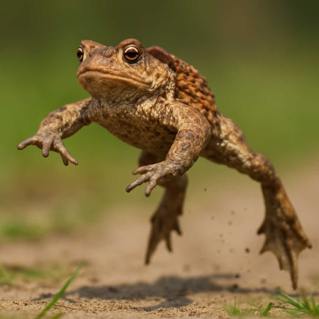 점프하고있는 두꺼비