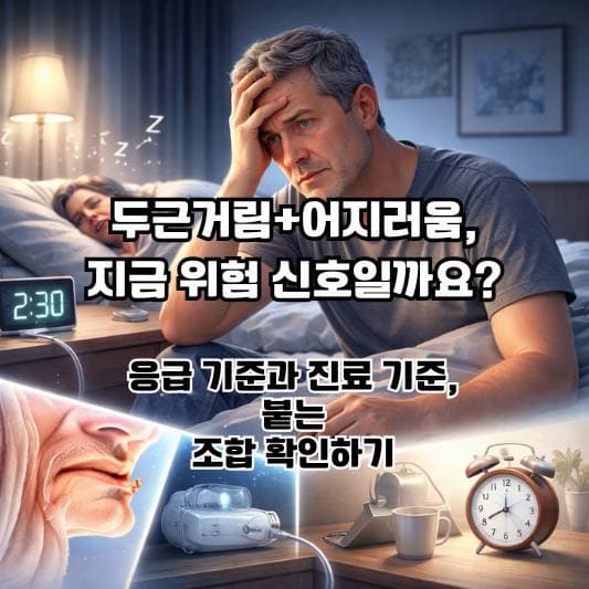 두근거림이 반복되어 심박수 범위와 기록 기준을 차분히 확인하는 일상 장면