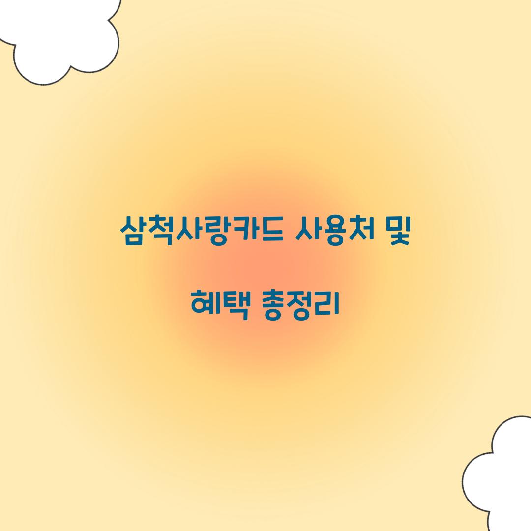 삼척사랑카드 사용처