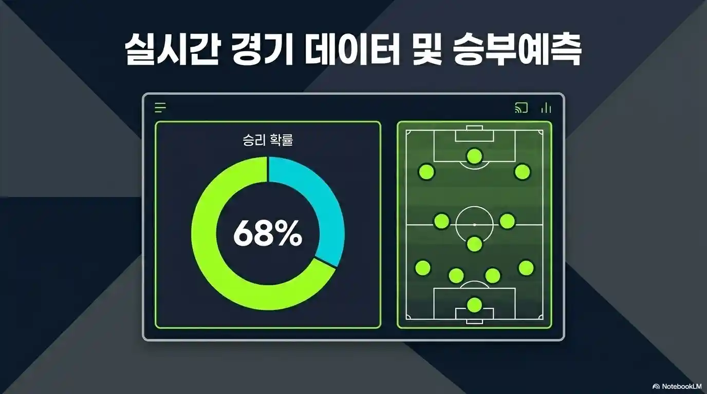 치지직 월드컵 실시간 경기 데이터 승리 확률 68퍼센트 및 포메이션 승부예측 기능