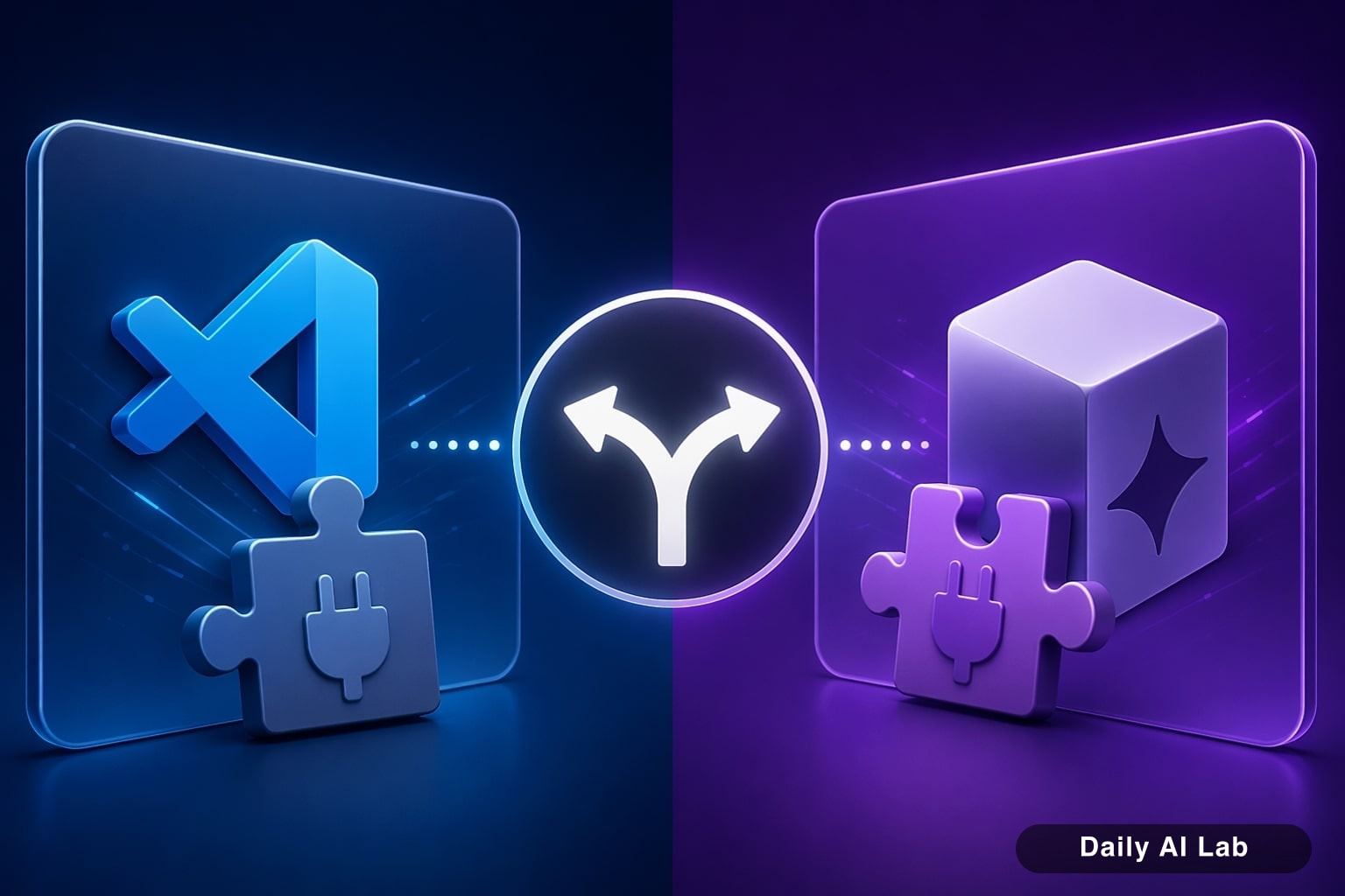 VS Code Tab 자동완성 안 될 때: Cursor 확장 충돌 확인 순서의 핵심 개념을 단순한 테크 일러스트로 표현한 대표 이미지
