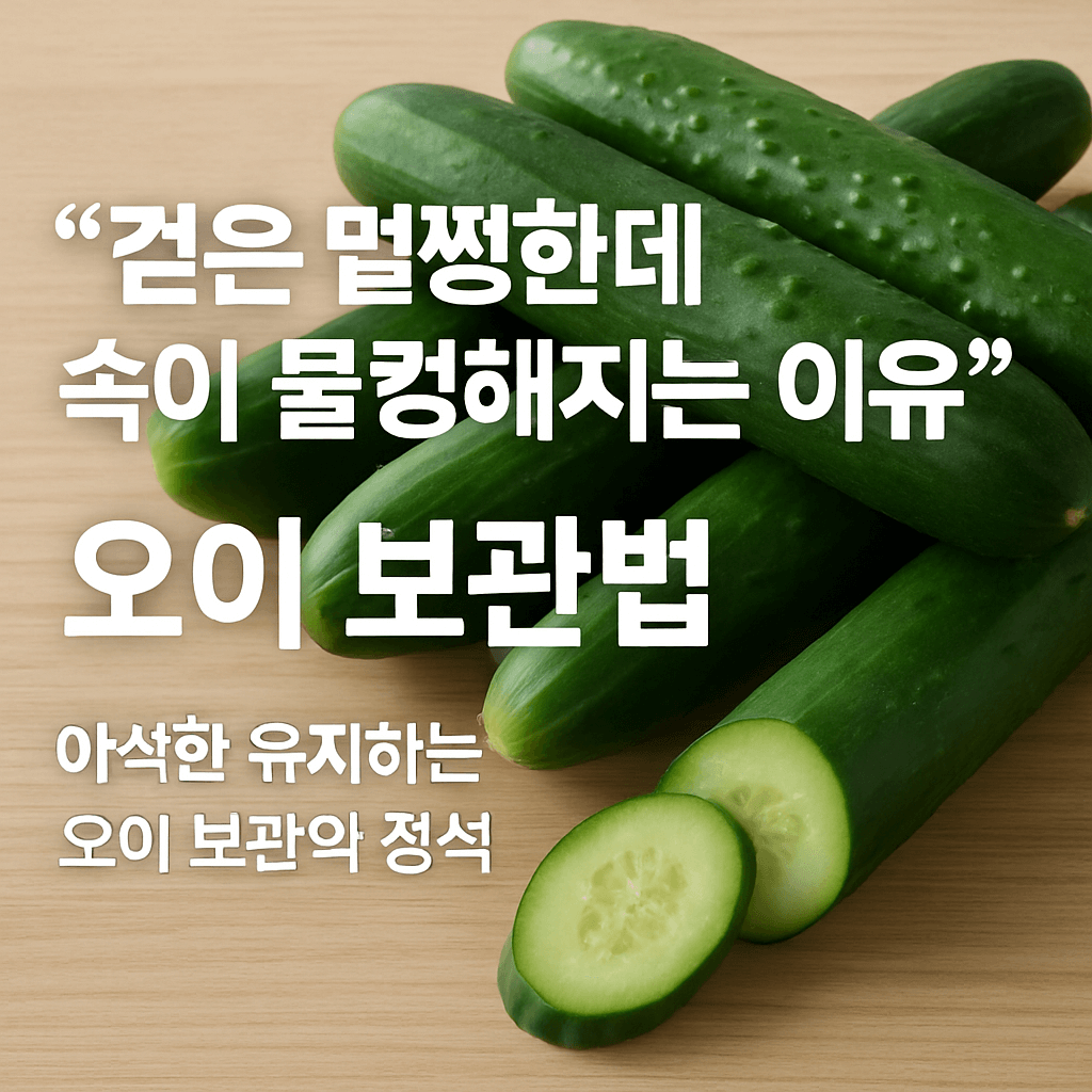 오이 보관법, “겉은 멀쩡한데 속이 물컹해지는 이유”: 아삭함 유지하는 오이 보관의 정석
