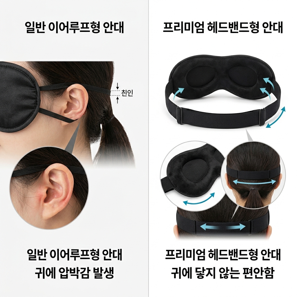 수면안대 고르는법 밴드 방식 귀 압박 없음