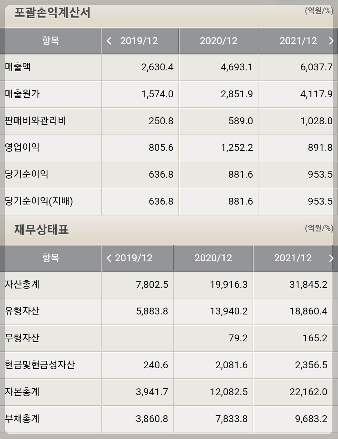 SK아이이테크놀로지 재무제표