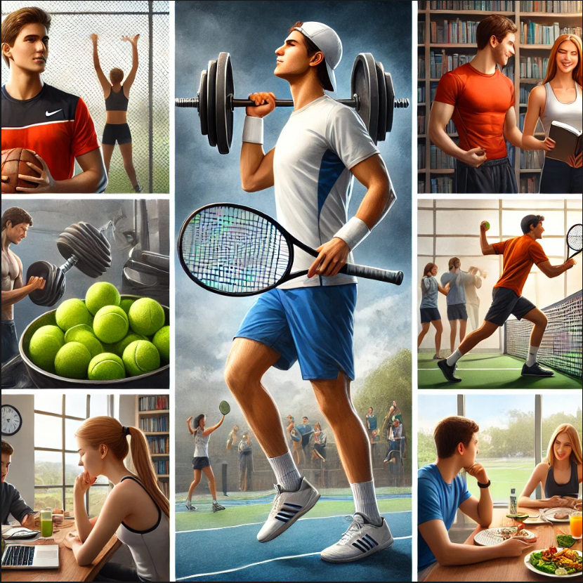 테니스 유망주의 대학 생활에 관한 사진