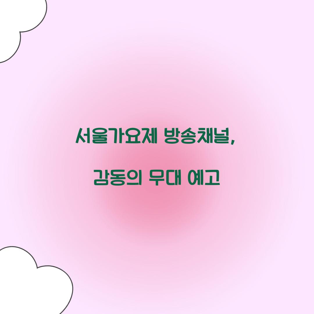 서울가요제 방송채널