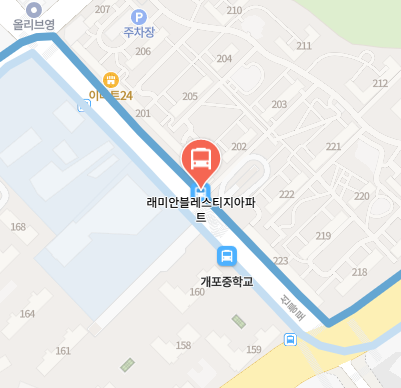 래미안블레스티지아파트에서 인천공항 리무진 공항버스(6104번) 지도 위치