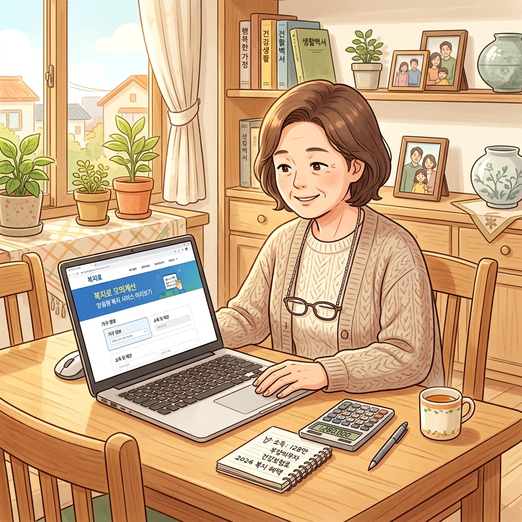 복지로 모의계산으로 교육급여 대상 확인하는 부모