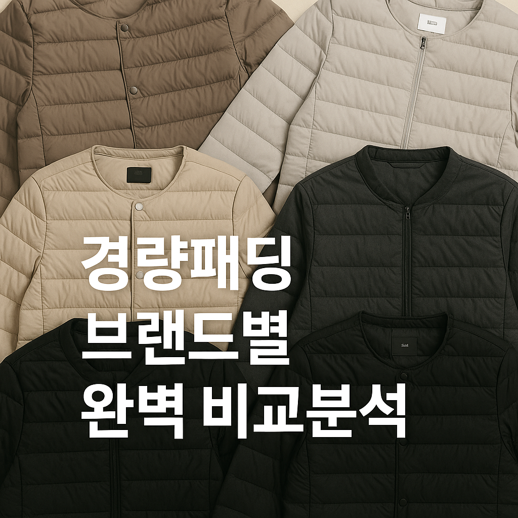 경량패딩 브랜드별 완벽 비교분석