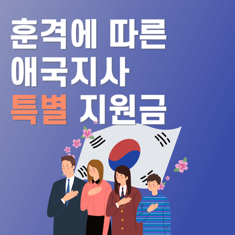 훈격에 따른 애국지사 특별 지원금