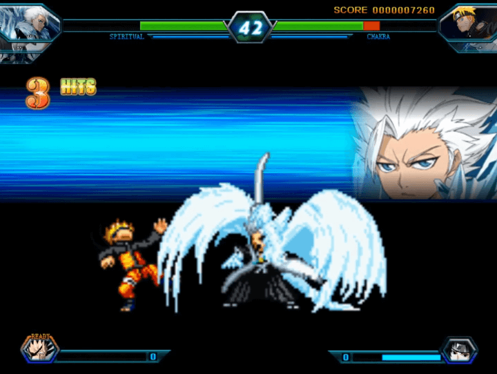 나루토-vs-블리치-3.0-게임하기-플레이-필살기를-사용하여-상대방을-공격하는-화면