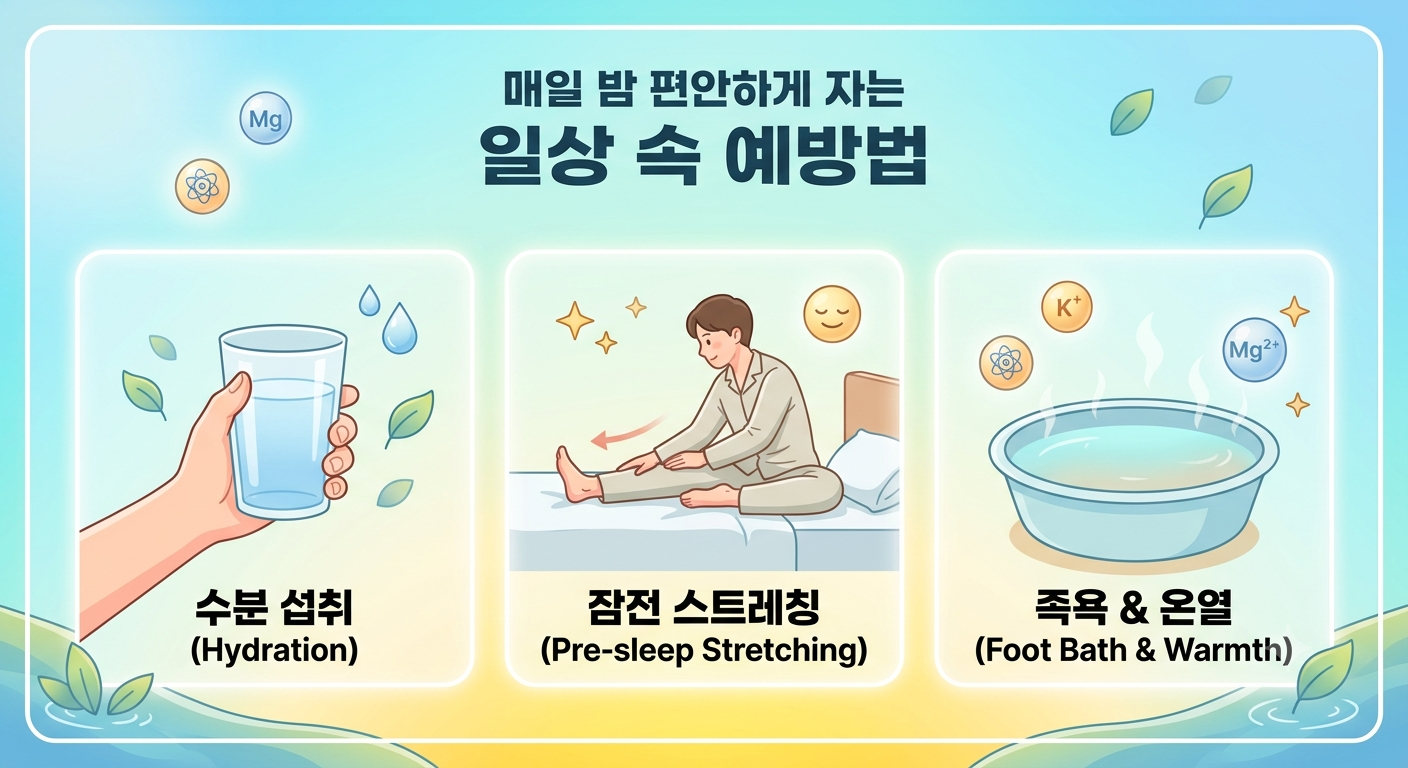 다리에 쥐가 났을 때 예방 법