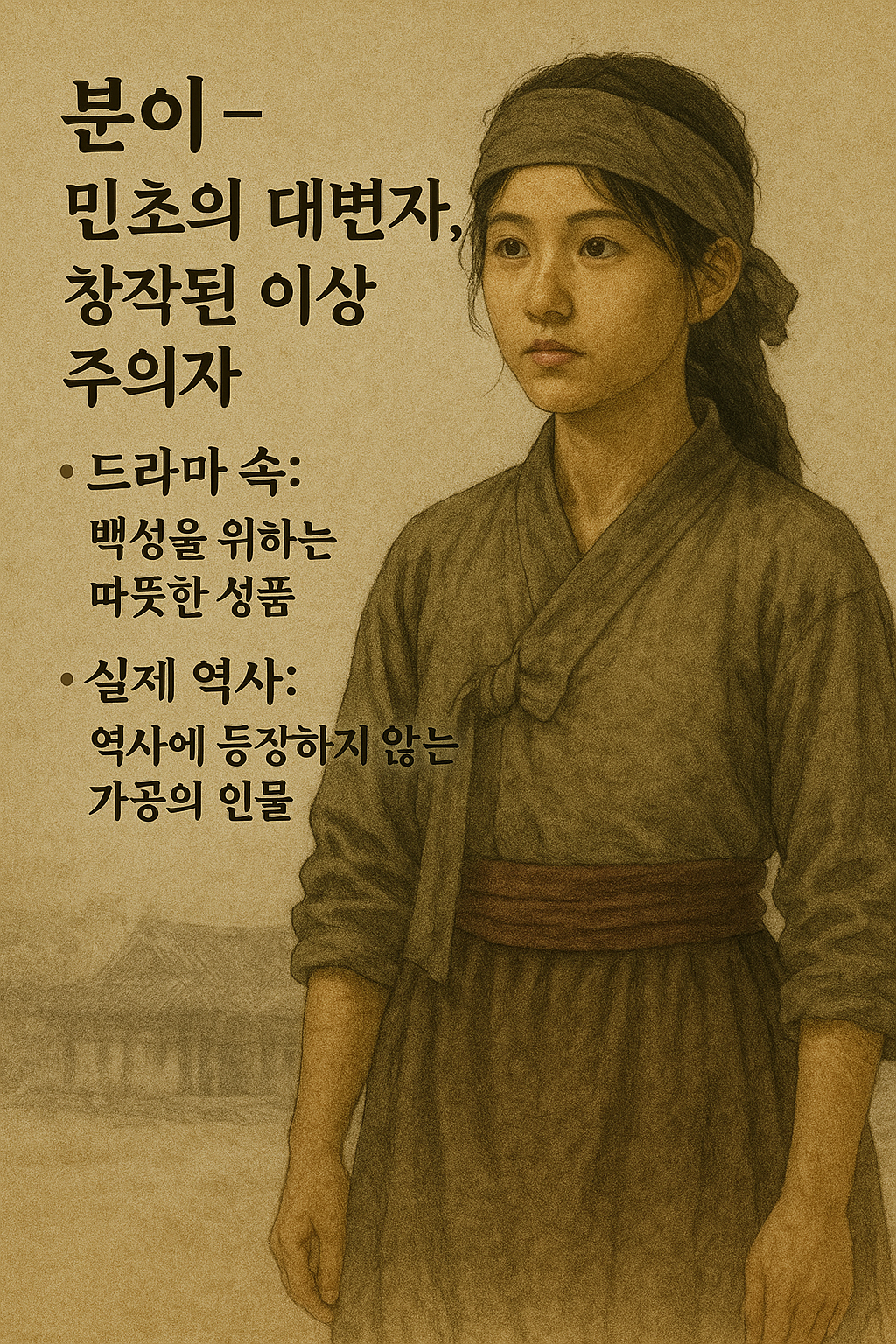 분이 &ndash; 민초의 대변자, 창작된 이상주의자