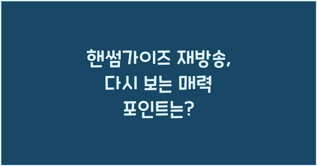 핸썸가이즈 재방송