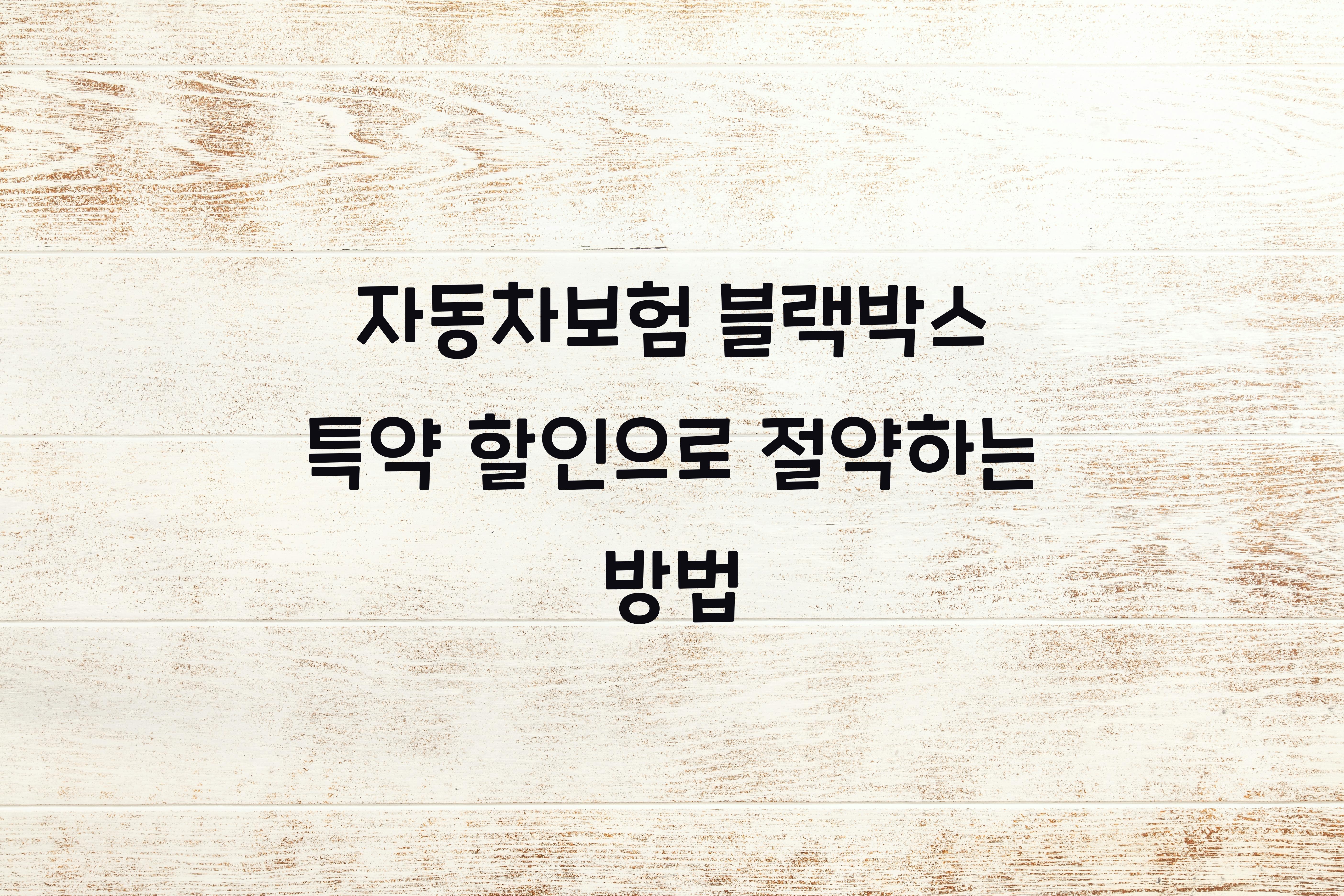 자동차보험 블랙박스 특약 할인