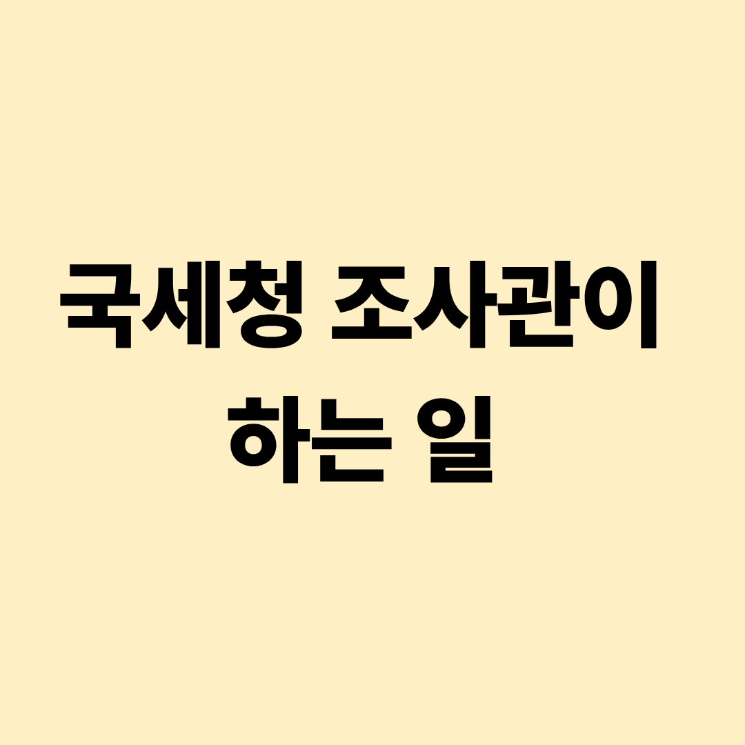 국세청 조사관의 세무조사와 자료 검증 업무 이미지