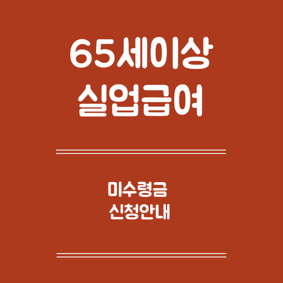 65세 이상 실업급여 미수령금 신청 - 미수령금 발생원인, 신청방법, 준비서류, 주의사항
