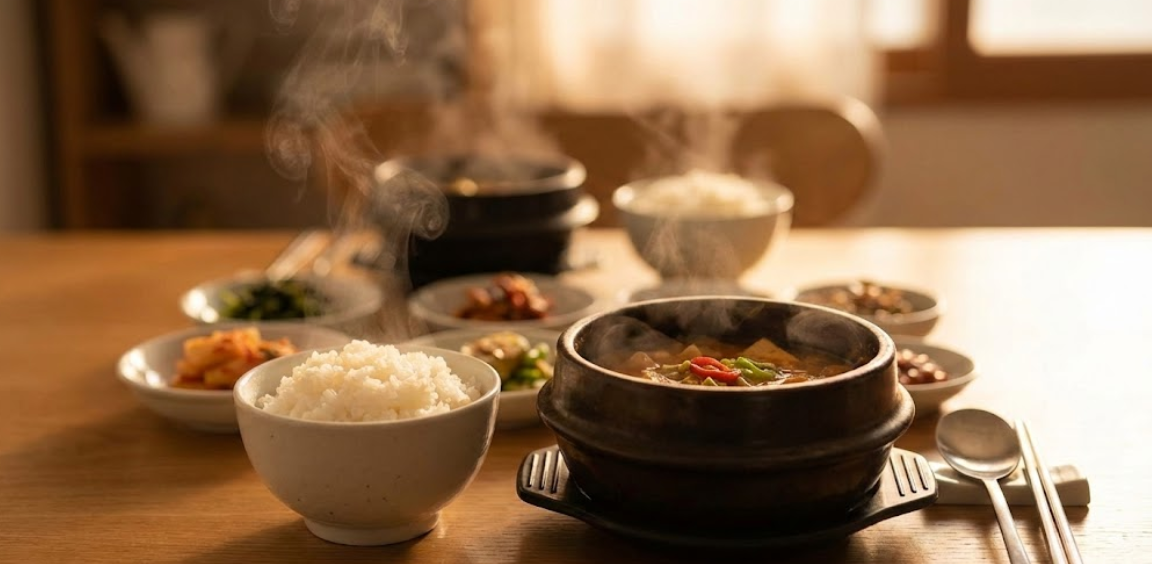 따뜻한 식탁이나 음식을 건네는 손길