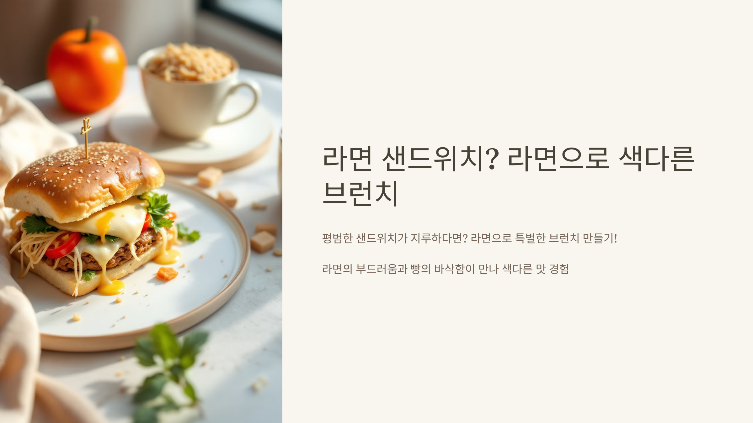 라면으로 색다른 브런치 만들기