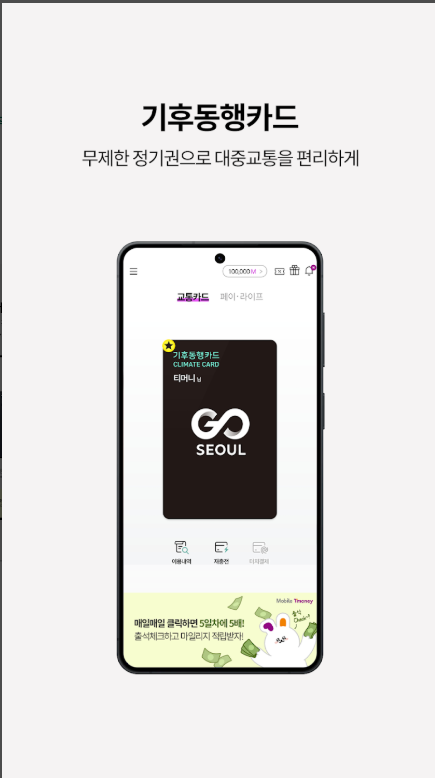 모바일티머니, 기후동행카드, 모두의카드, K-패스