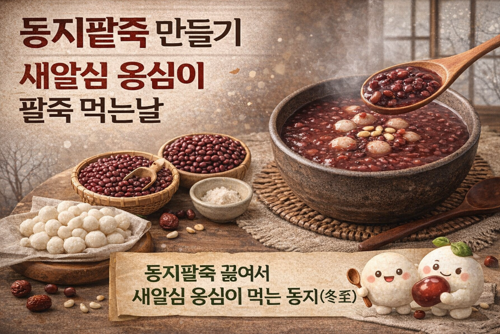 동지팥죽 만들기 새알심 옹심이 팥죽 먹는날
