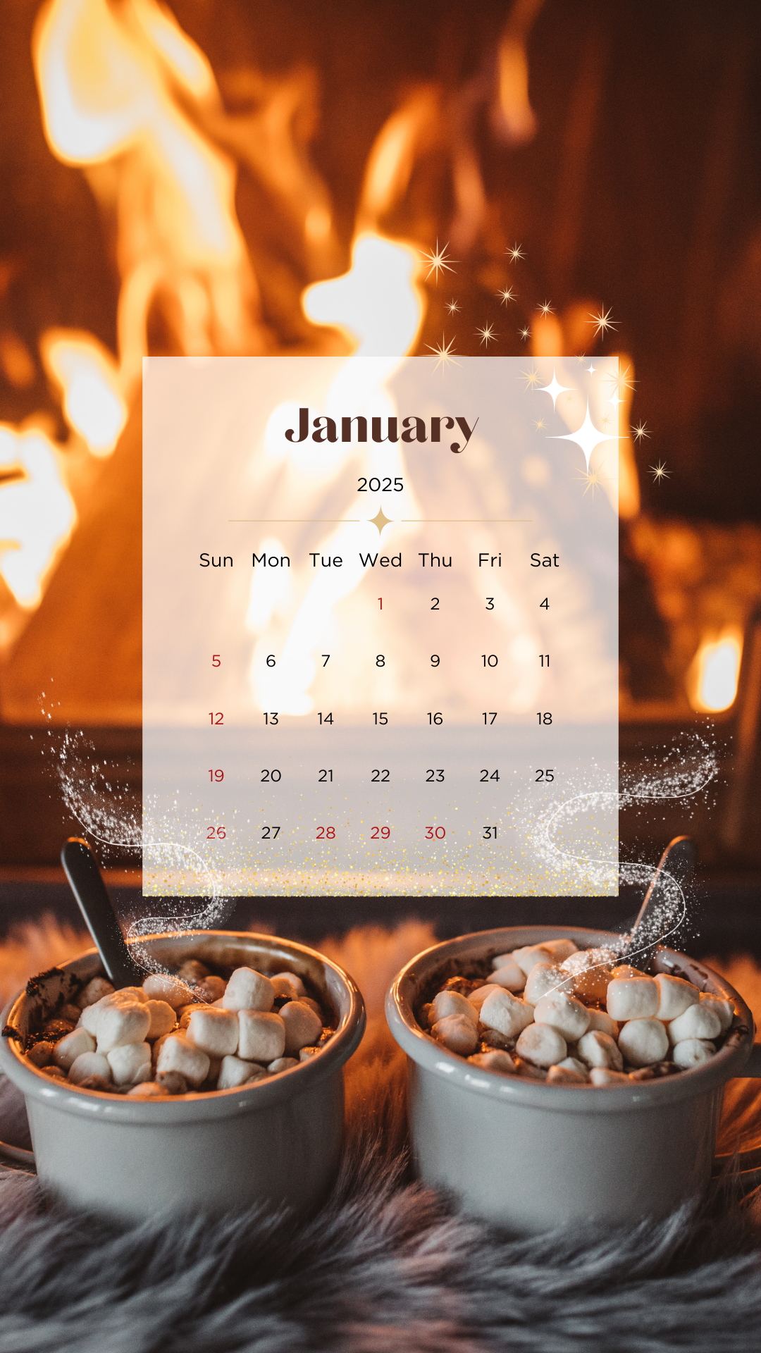25년 1월 달력 스마트폰 배경화면 사진 이미지 모음