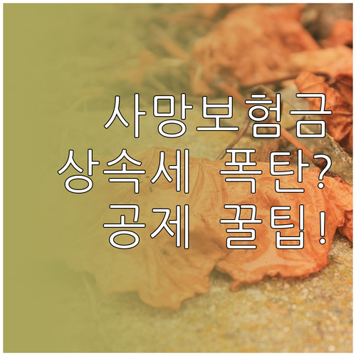 사망보험금 상속세 과세 표준과 금융재..