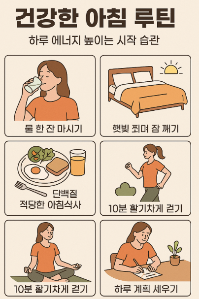 건강한 아침 루틴 – 하루 에너지 높이는 시작 습관