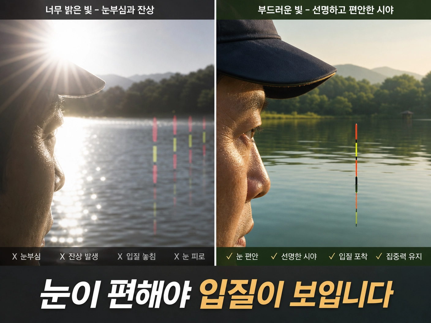 눈이 편해야 입질이 보입니다 (피로도 비교)