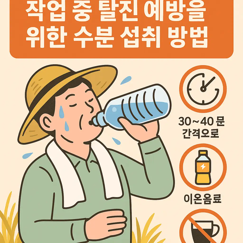 농작업안전관리 : 작업 중 탈진 예방을 위한 수분 섭취 방법