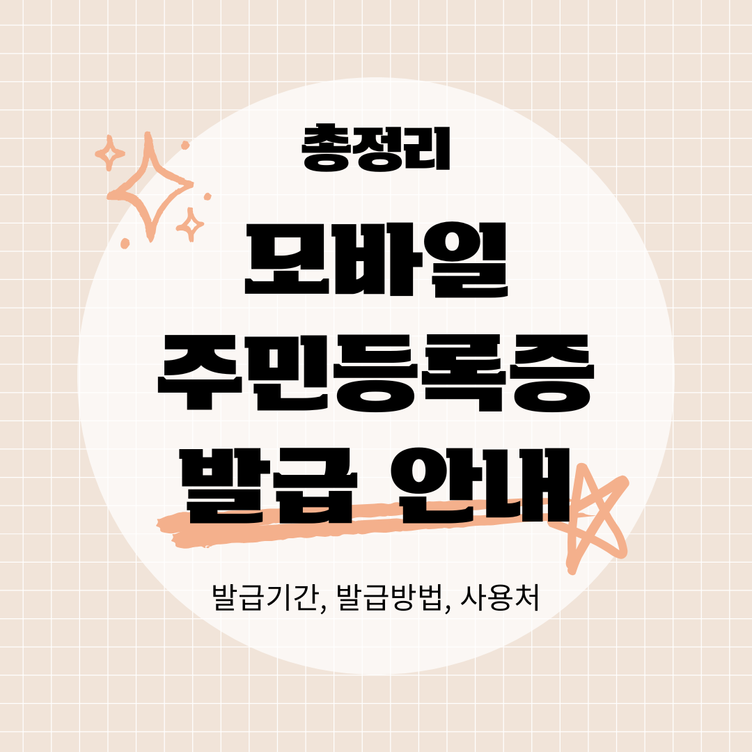 모바일 주민등록증 발급안내