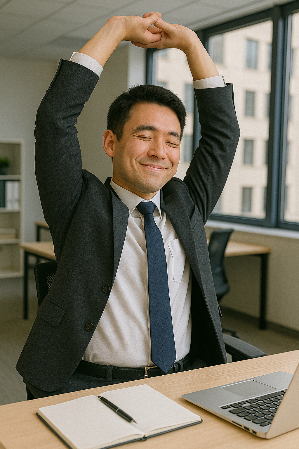 스트레칭을 하는 직장인