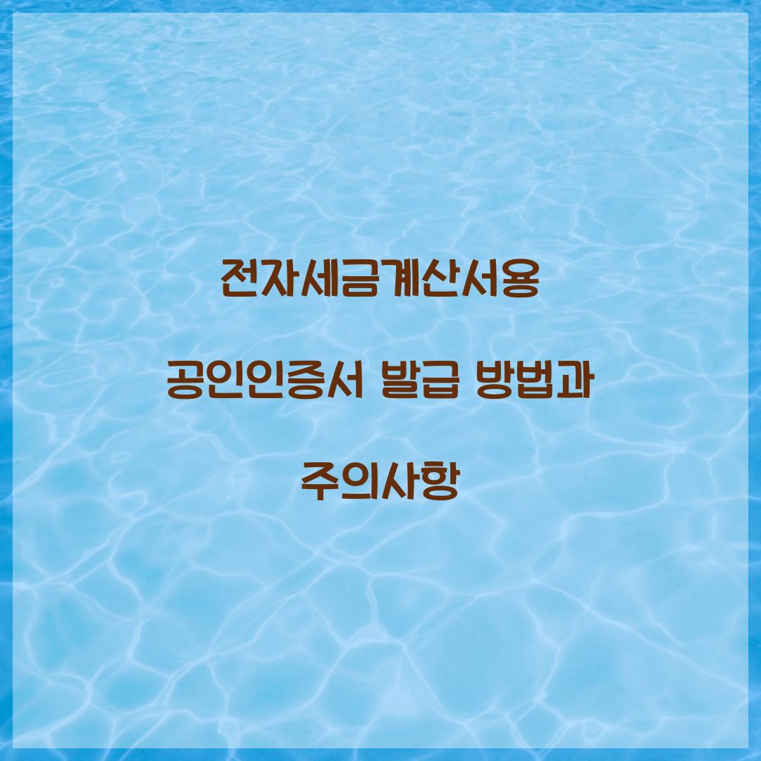 전자세금계산서용 공인인증서