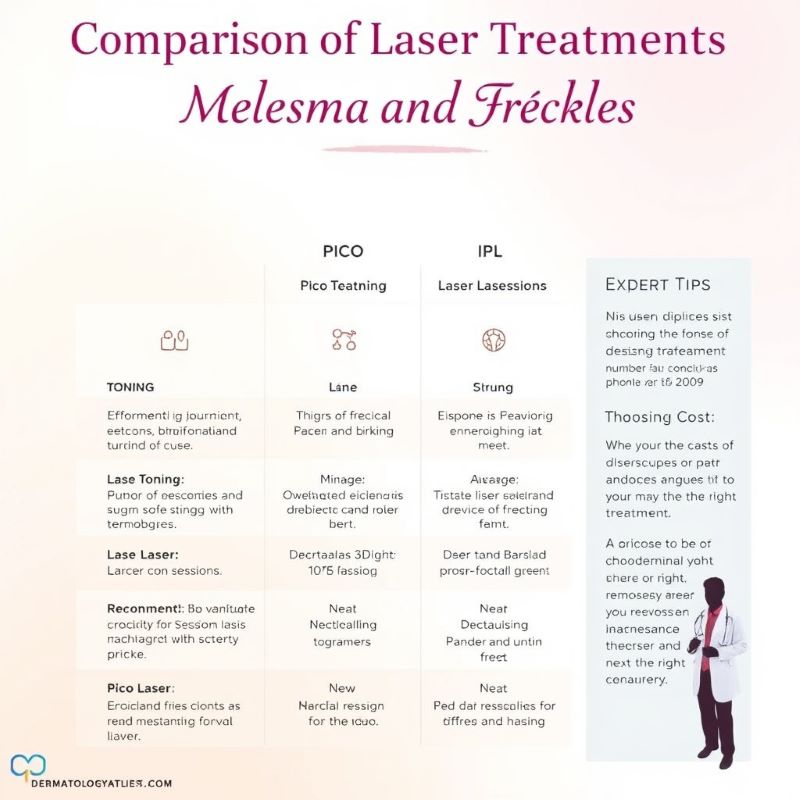 Price comparison of freckle removal treatments