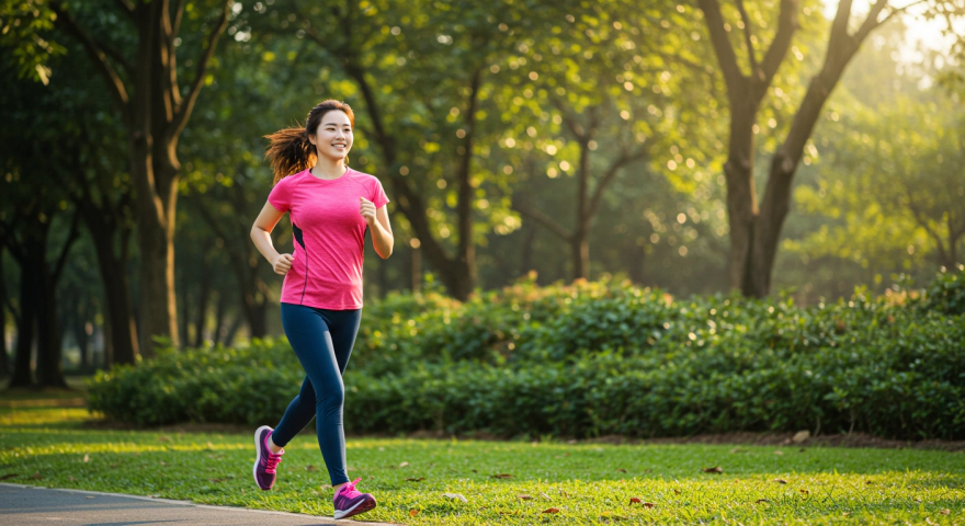 걷기 운동을 하고 있는 여성