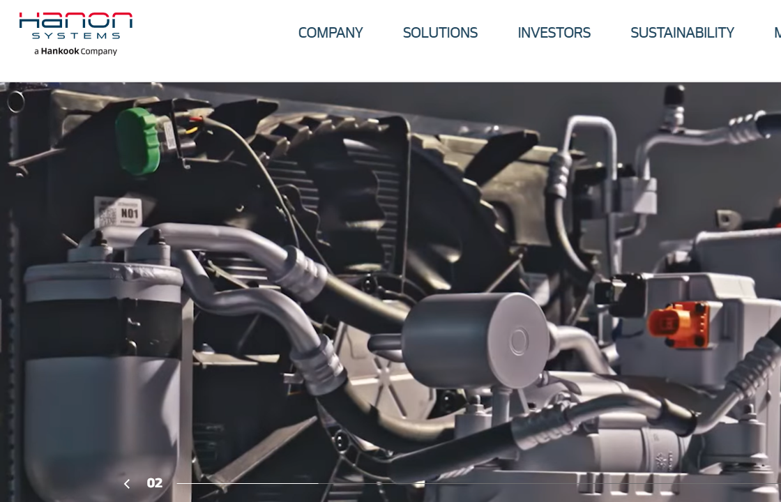 한온시스템 홈페이지 캡쳐