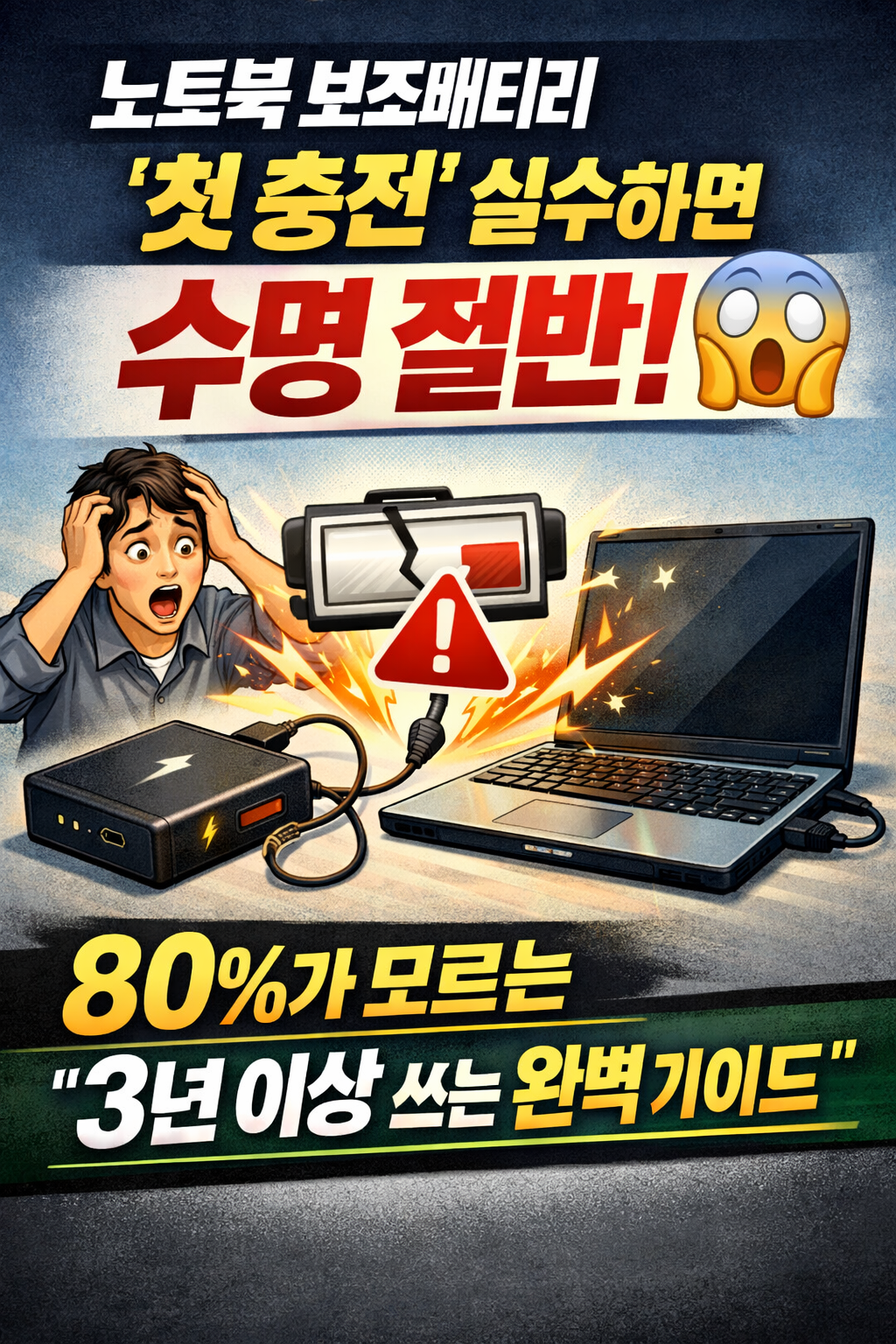 노트북 보조배터리 '첫 충전'