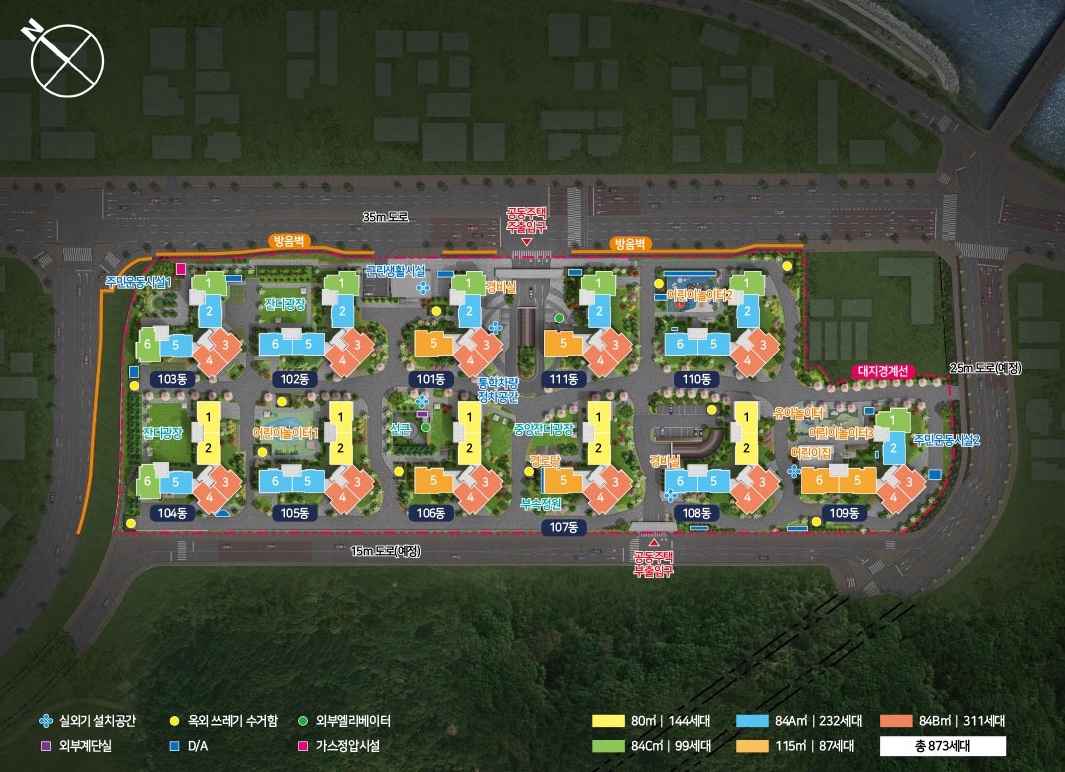원주 동문 디 이스트 단지 배치도