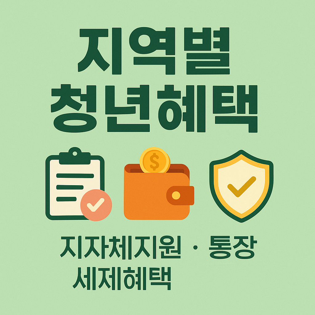 지역별 청년혜택 (지자체지원, 통장, 세제혜택) 연관 이미지