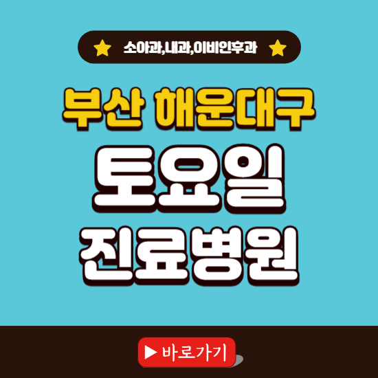 부산 해운대구 토요일 진료 병원 찾기 ❘ 주말 문여는 소아과, 내과, 이비인후과 리스트