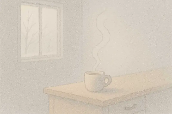 흐린 겨울 아침, 방 안에 머물던 조용한 결