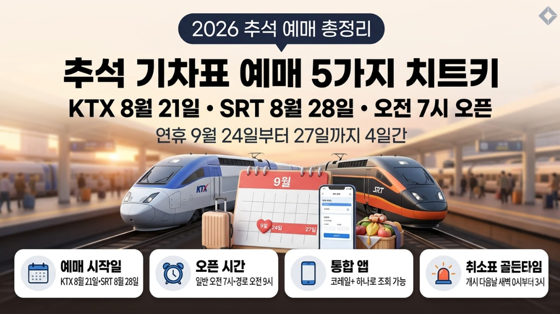 2026 추석 기차표 예매 총정리