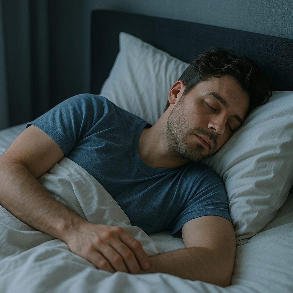 깊은 잠을 자는 남성