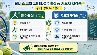 테니스 코치 고를 때 선수 출신 vs 지도자 자격증 중 무엇을 볼까?