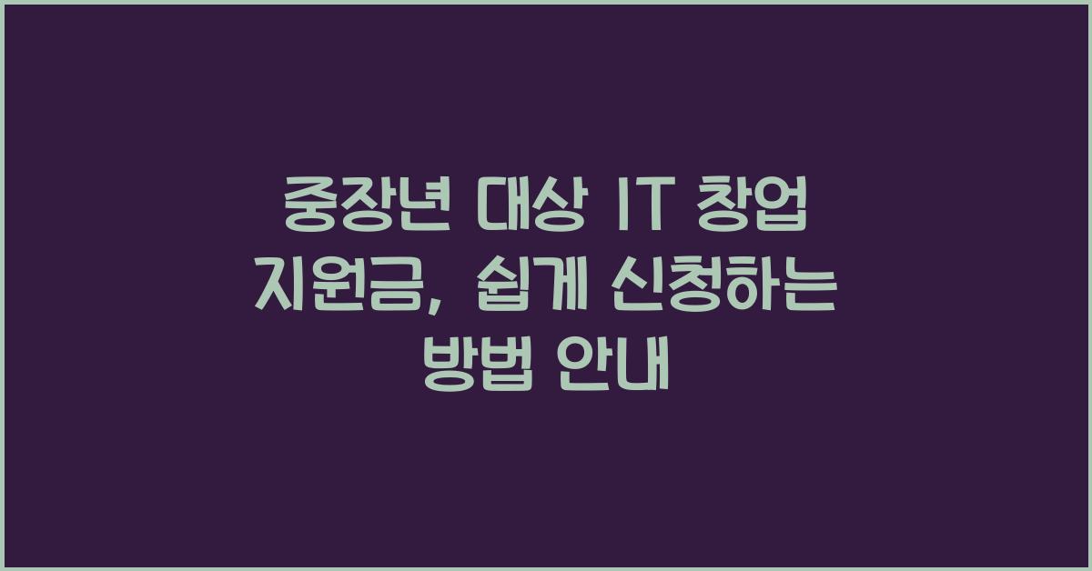 중장년 대상 IT 창업 지원금