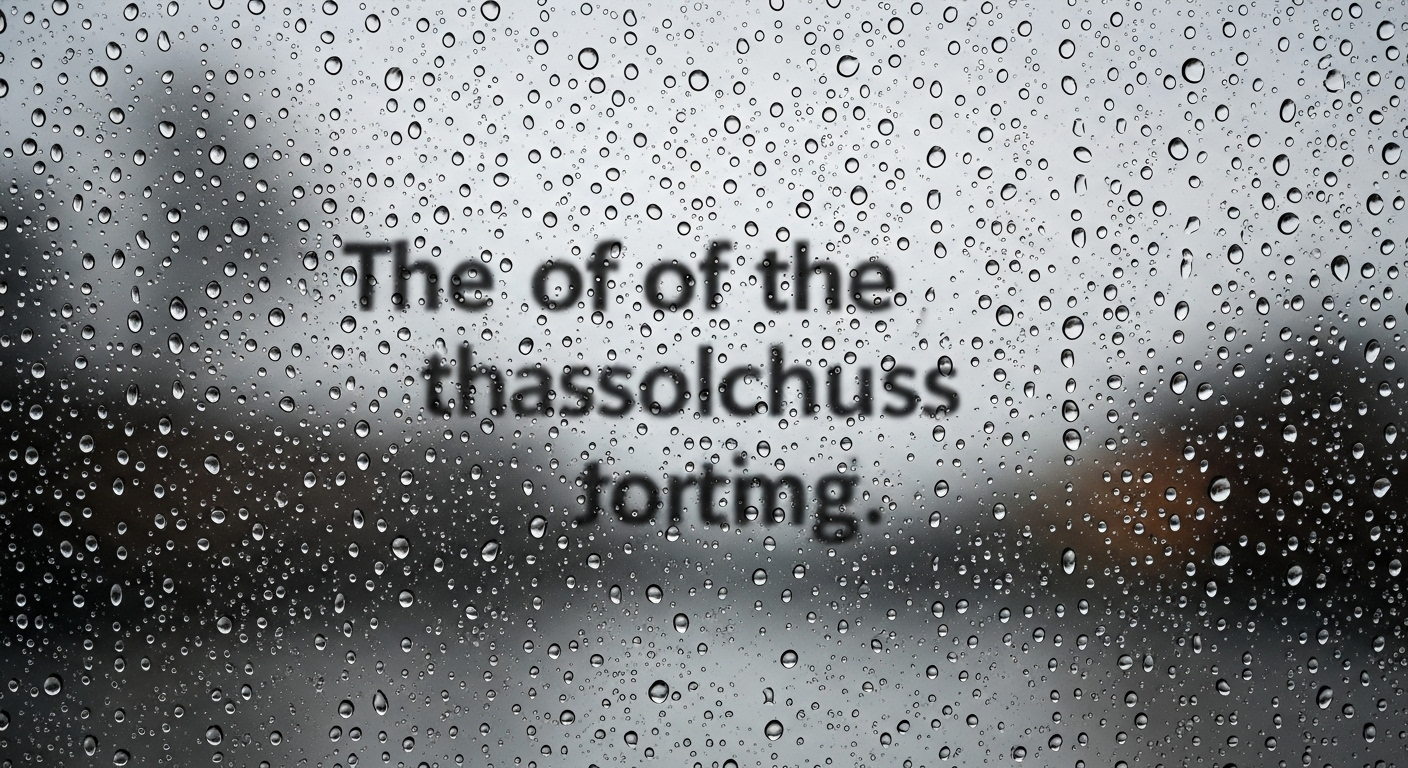 빗방울이 맺힌 창문에 영화의 명대사가 흐릿하게 비치는 이미지